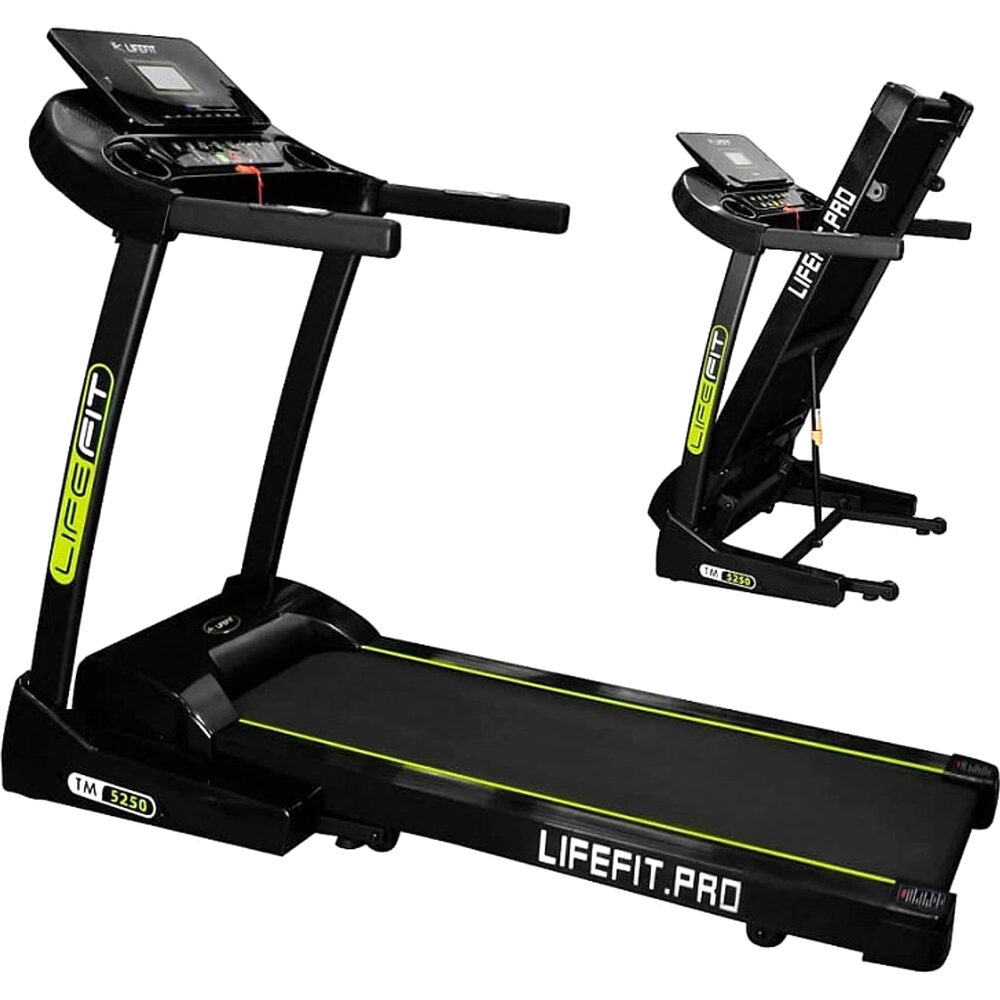 Běžecký pás Lifefit TM5250 rozložený a sklopený